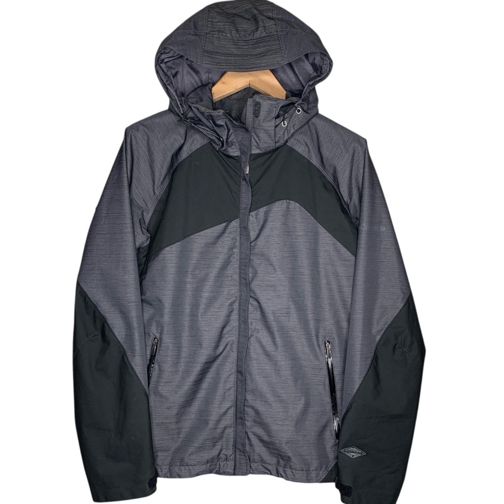 Columbia Omni-Tech Waterproof Shell Jacket L No Liner Removable Hood Snow Ski